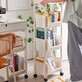 thumbnail image 4 of 3 Tier Slim Storage Cart, Rolling Utility Cart With Wheels, Bathroom, Kitchen, Laundry Room Organizer   White, 4 of 8
