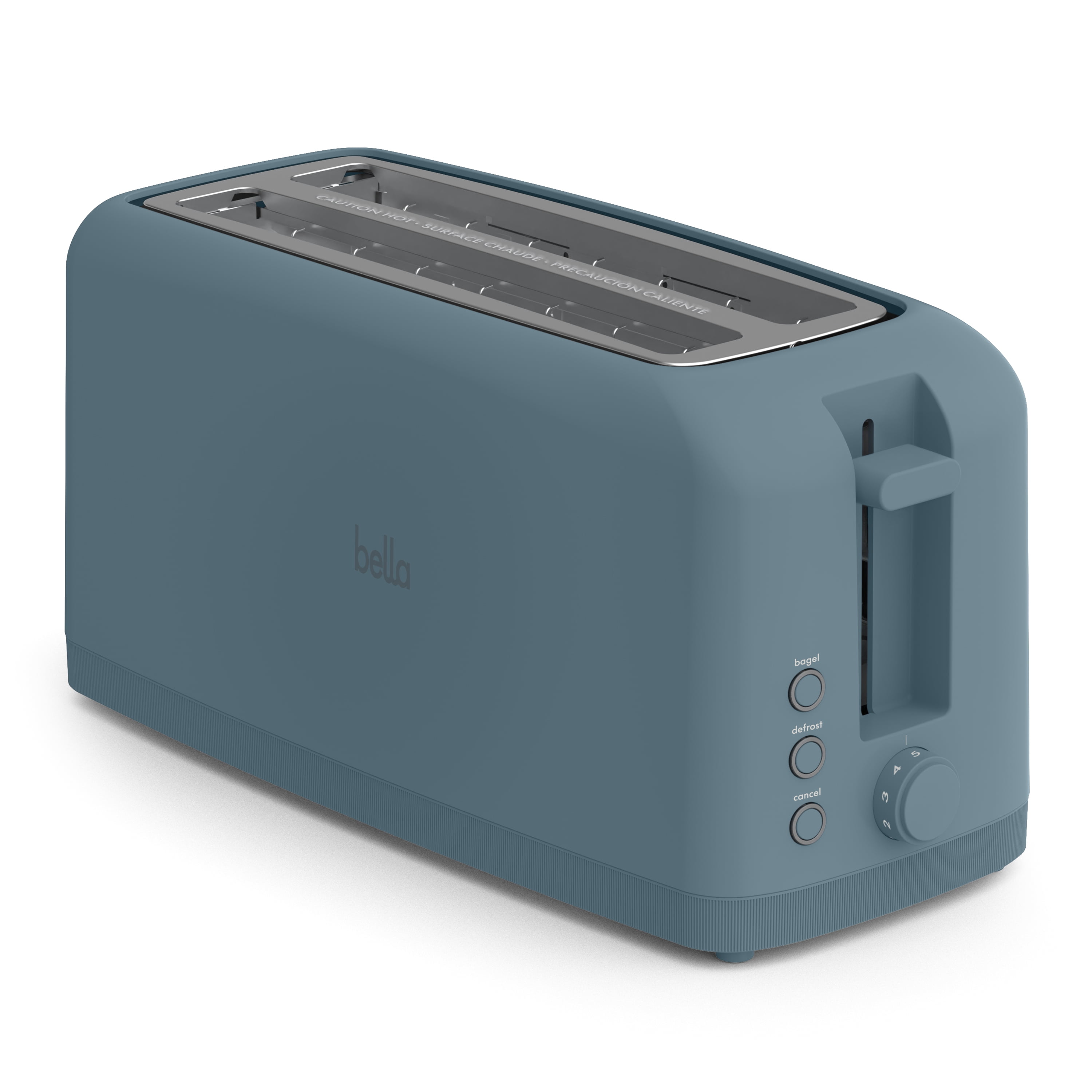 bella 4-Slice Slim Toaster with Extra Long Slot, 6 Setting Shade Control with Reheat & Cancel Buttons, Anti Jam & Auto Shutoff, Surf
