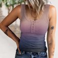 thumbnail image 1 of Women Ribbed Knit Sleeveless Top, Button Front Basic Camisole Scoop Neck Casual Stretchy  for Daily Gradient Blue,Gradient Pink,Gradient Red,Gradient Purple,Pink Blue,Black White, 1 of 6