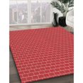 thumbnail image 3 of Ahgly Company Tapis d'Intérieur Lavables à la Machine, Carrés, Transitionnels, Rouges, 3 Pi Carrés, 3 of 7