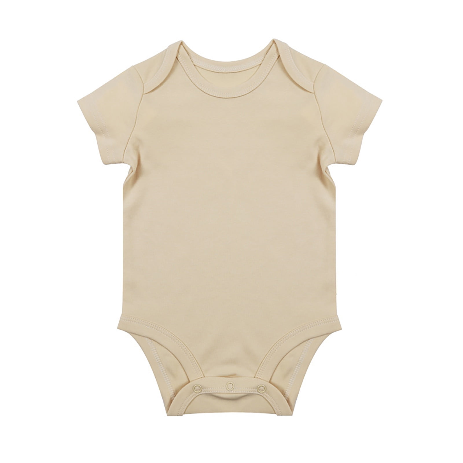 MIASHUI Cache-Couche à Manches Courtes Uni pour Bébé Unisexe Garçon Fille, Kaki, 6-9 Mois