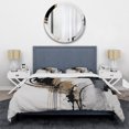 thumbnail image 3 of Designart "Expression in Black, White, and Gold II" Abstract Bedding Covert Set - Modern Black Geometric Bed Set With 2 Shams, 3 of 6