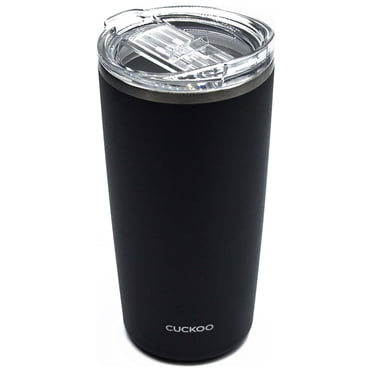 CUCKOO CVB-D50SB Gobelet à Gorgée Coulissante 16,9 Oz, Tasse de Voyage en Acier Inoxydable, Isolation sous Vide à Double Paroi (Noir)