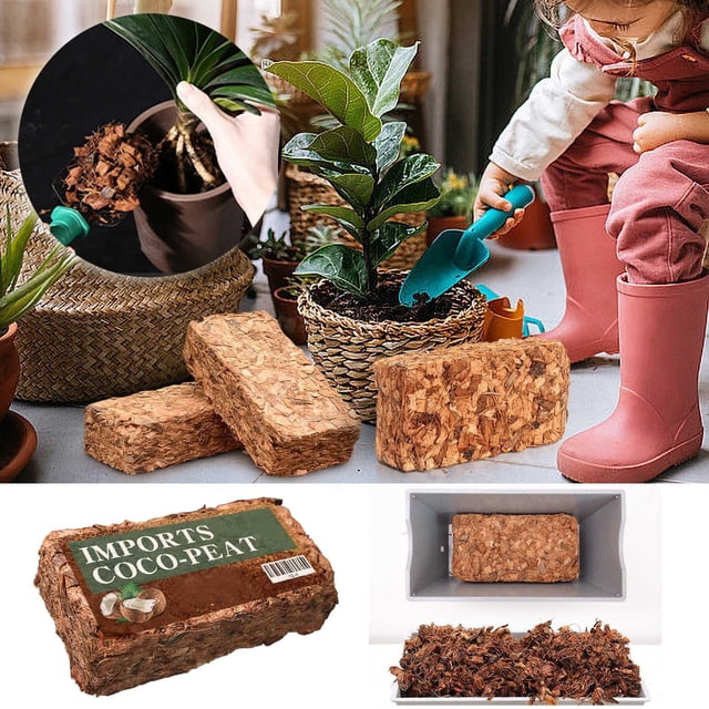 Danhjin Coir Brick Coarse Briquette Nutrient For Flowering Household General Purpose Desalted Breathable Bran Briquette Gardening Tools