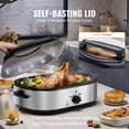 thumbnail image 3 of KFFKFF Roaster Oven, Electric Turkey Oven, 22 QT Capacity with Self-Basting Cover, 1450W, Features Defrost & Warm Settings, Includes Pan & Rack, 3 of 9