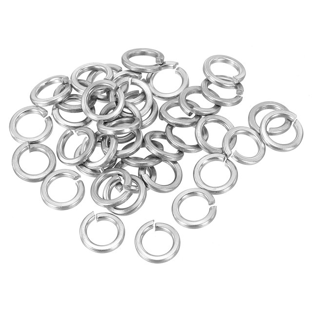 Unique Bargains Rondelle à Verrouillage Divisé M6, Lot de 30 Rondelles à Ressort en Acier Inoxydable 304 de 6 mm ID 9,5 mm OD, Ton Argent