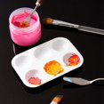 thumbnail image 2 of 48 Pieces Plastic Paint Palettes 6 Well Rectangular Watercolor Palette Painting Tray, White, 2 of 5