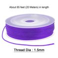 thumbnail image 2 of Unique Bargains 2 Pack Twisted Nylon Twine Thread Beading Cord 1.5mm 20M/65 Feet Extra Strong Braided Nylon String, Purple, 2 of 6