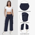 thumbnail image 4 of iHPH7 Joggers pour Femmes Pantalons Cargo en Molleton pour Femmes Pantalons à Séchage Rapide Femmes Pantalons Cargo pour Femmes Pantalons Taille Haute pour Femmes Pantalons de Gym Femmes Pantalons d'Extérieur Femmes Bleu Foncé m, 4 of 7