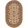 thumbnail image 1 of Unique Loom Sialk Hill Persian Floral Rug 5' x 8' Oval Ivory/Tan, 1 of 9