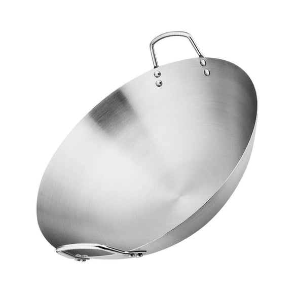 wolftale Steel Saute Pan Double Handle Utensils Portable Thickened for Household BBQ 30cm