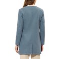 thumbnail image 3 of INSPIRE CHIC Women's Half Lapel Long Sleeves One Button Winter Mid-Length Overcoat XL Gray Blue, 3 of 5