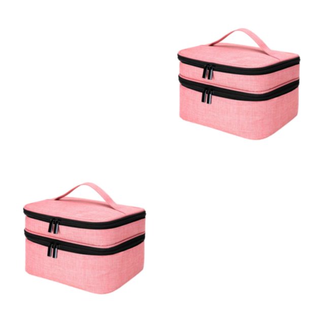 Redempat Sacs de Rangement pour Vernis à Ongles en Polyester pour Usage Quotidien Robuste et Durable Rose 2Set