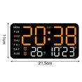thumbnail image 2 of Grandes Horloges Murales Numériques Semaine Date Affichage de la Température Commande Vocale Tables LED Réveil 12/24 H Luminosité Réglable Horloge, 2 of 8