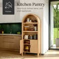 thumbnail image 3 of Best Choice Products 72" Tall Arched Pantry Cabinet w/ Doors, 5-Tier Storage Cabinet w/Adjustable Shelves - Walnut, 3 of 9