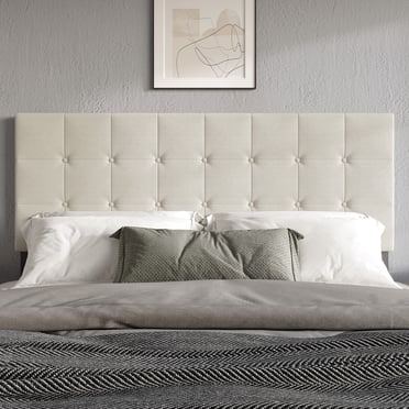HMD Tête de Lit Grand Rembourrée Ida, Gris Chaud