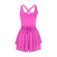 thumbnail image 5 of Mrat Combinaisons de Course pour Femmes Sans Manches une-Pièce Robes de Tennis Athlétiques Robe Courte d'Entraînement Combinaisons d'Exercice avec Shorts Intégrés S-67 Rose Vif-A m, 5 of 5