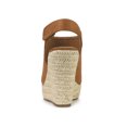 thumbnail image 2 of BLISSFUL STEP Chaussures pour Femmes Espadrilles à Plateforme Compensée à Bout Ouvert Sandales Slingback Brun 6, 2 of 8