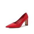 thumbnail image 1 of Woobling Escarpins pour Femmes à Talon Épais, à Enfiler, Confort, Talons Hauts, Mode pour Femmes, Bloc, Rouge, 7,5, 1 of 8