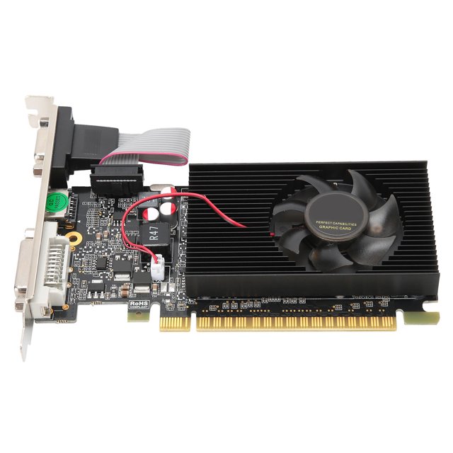 GT730 Carte Graphique 2 Go Interface PCI-E Accessoires pour Ordinateur de Bureau 64bit DDR3 Interface d'Affichage Adaptateur