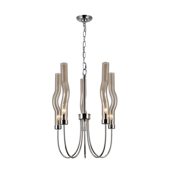 Lustre 5 Lumières avec Finition Nickel Poli