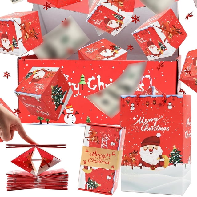 Surprise Gift Box Set with Bounce Boxes for Christmas, Birthdays & Proposals - Includes Gift Bag & Red Envelope