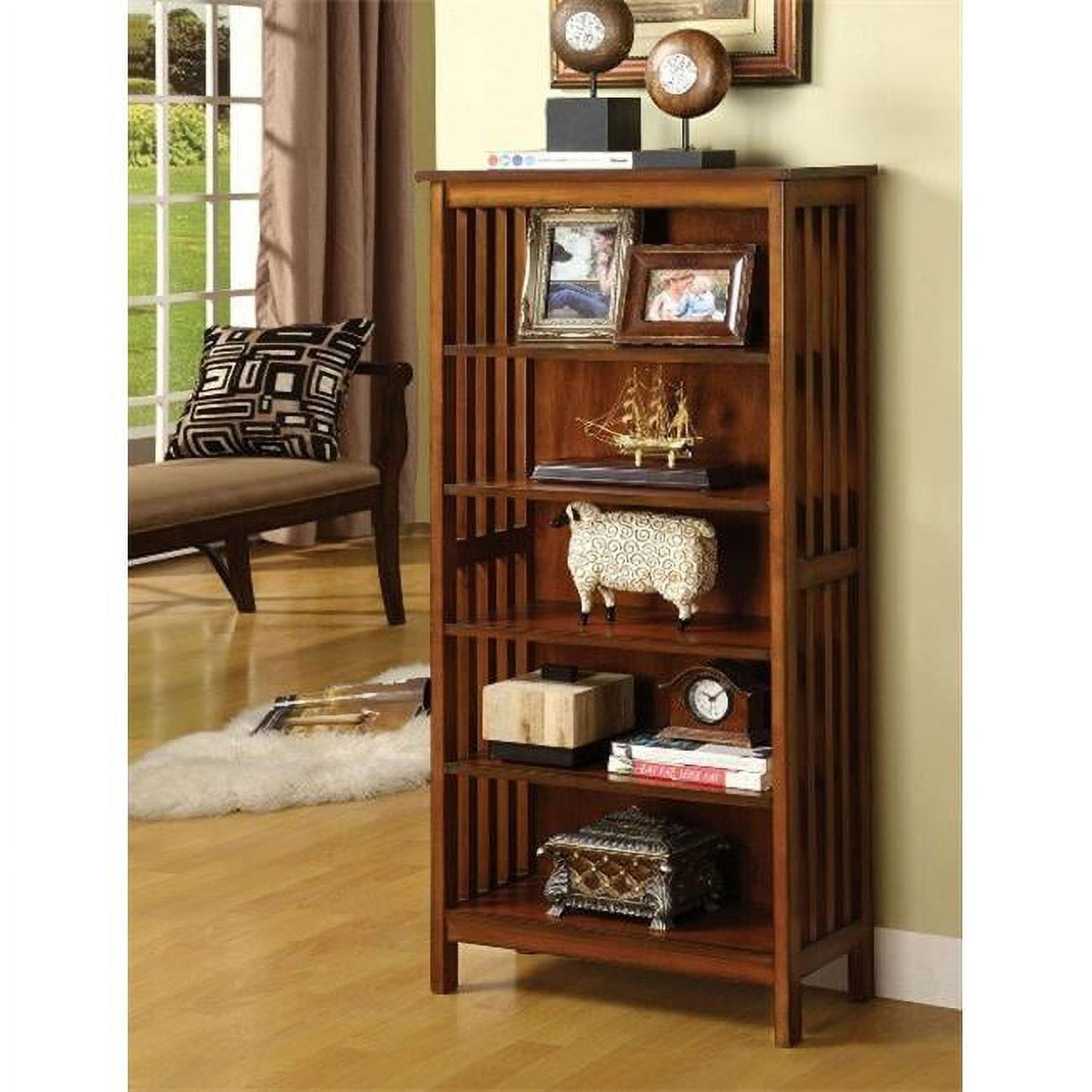 Furniture Of America IDF-AC249 Valencia Oak Media Shelf Stand