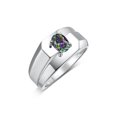 thumbnail image 4 of RYLOS Men's Rings Sterling Silver Ring Classic Solitaire 7X5MM Oval Shape Gemstone Designer Band Alexandrite June Birthstone Rings For Men Size 9, 4 of 5