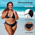 thumbnail image 2 of Ocean Blues Women's Full Coverage Swim Bottoms Sides Drawstring Mid Rise Bikini Bottom Color Block Print Bathing Suit Size S, 2 of 9