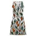 thumbnail image 3 of UPPADA Robes d'Été de Plage pour Femmes Vacances Sortie de Plage Robe Midi Boutonnée Sans Manches Bohème à Fleurs Robe d'Été Col en V Coupe Ample Vos Commandes Passées Récemment par Moi Multicolore,m, 3 of 6
