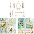 thumbnail image 4 of lionlar 9Pcs/Set Natural Wood Bird Parrot Swing Chewing Toys Standing Hammock for Macaws, 4 of 8