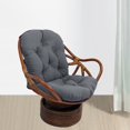 thumbnail image 3 of Luzkey Textured Tufted Rattan Swivel Rocking Cushion Pad Seat Cushions 48" x 24" Outdoor/Indoor Patio Dark Gray(Only Cushion), 3 of 8