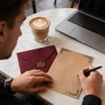 thumbnail image 4 of Deeceymbur Vintage Burgundy Linen Wax Kraft Lined Stationery Paper Set with Envelopes for Letters Invitations Greeting Cards Elegant Design Scrollwork Borders, 4 of 6