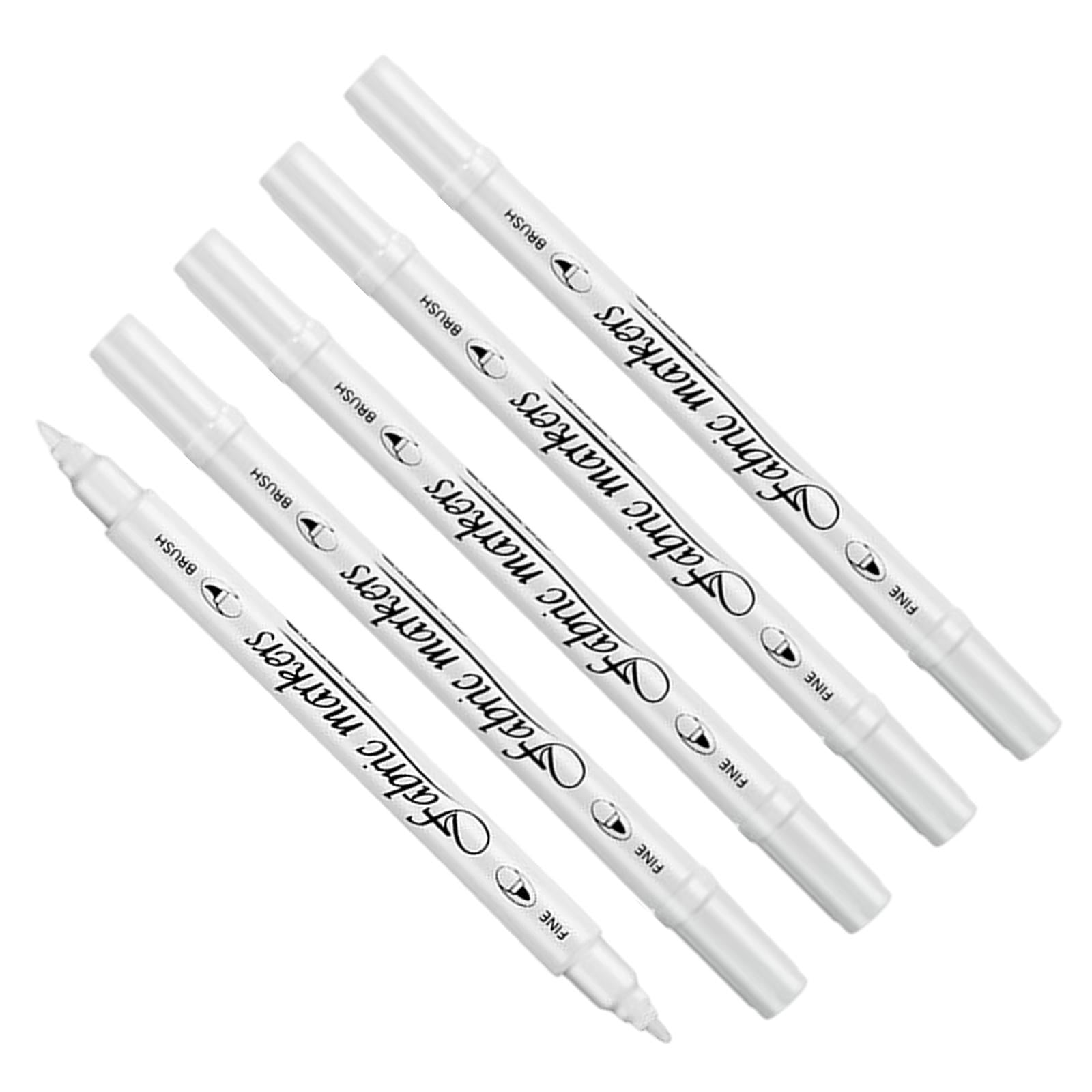 5Pcs Oily White Marker Pen Permanent Waterproof Art for Painting Drawing