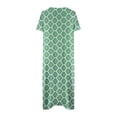 thumbnail image 4 of Pisexur Robe à Manches Courtes à Col en V Longueur Genou Mode Femmes Été Imprimé Décontracté Col en V Bouton Manches Courtes Vacances Poches Robe Femmes Robe, 4 of 6