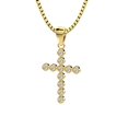 thumbnail image 3 of Collier Pendentif Croix Magnifique en Véritable Diamond Taille Ronde 1,00 Ct pour Femmes en Or Jaune Massif 18K avec Chaîne de 18 Pouces, 3 of 4