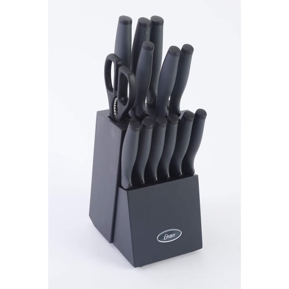 Oster Slice Craft 14 Piece Cutlery Set W/Black Block - Black
