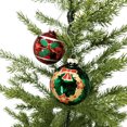 thumbnail image 2 of Holiday Time Dia 65mm 4Ct Wreath Glass Ornament, 2 of 5
