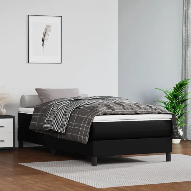 vidaXL Cadre de Lit Noir 100x203 cm Grand Lit Simple Simili-Cuir