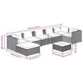 thumbnail image 4 of vidaXL 8 Piece Garden Lounge Set with Cushions Poly Rattan Brown, 4 of 5