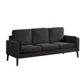thumbnail image 4 of Lifestyle Solutions Canapé Fixe Nathan en Tissu Noir Rembourré, 4 of 5