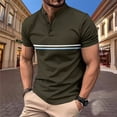 thumbnail image 3 of QIPOPIQ Men's Casual Golf Shirts Short Sleeve Button Down Striped Collared Shirts Summer Work T-Shirt Clearance, 3 of 9