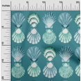 thumbnail image 2 of oneOone Viscose Jersey Teal Green Fabric Sea Shells Ocean Fabric For Sewing Printed Craft Fabric By The Yard 60 Inch Wide, 2 of 4