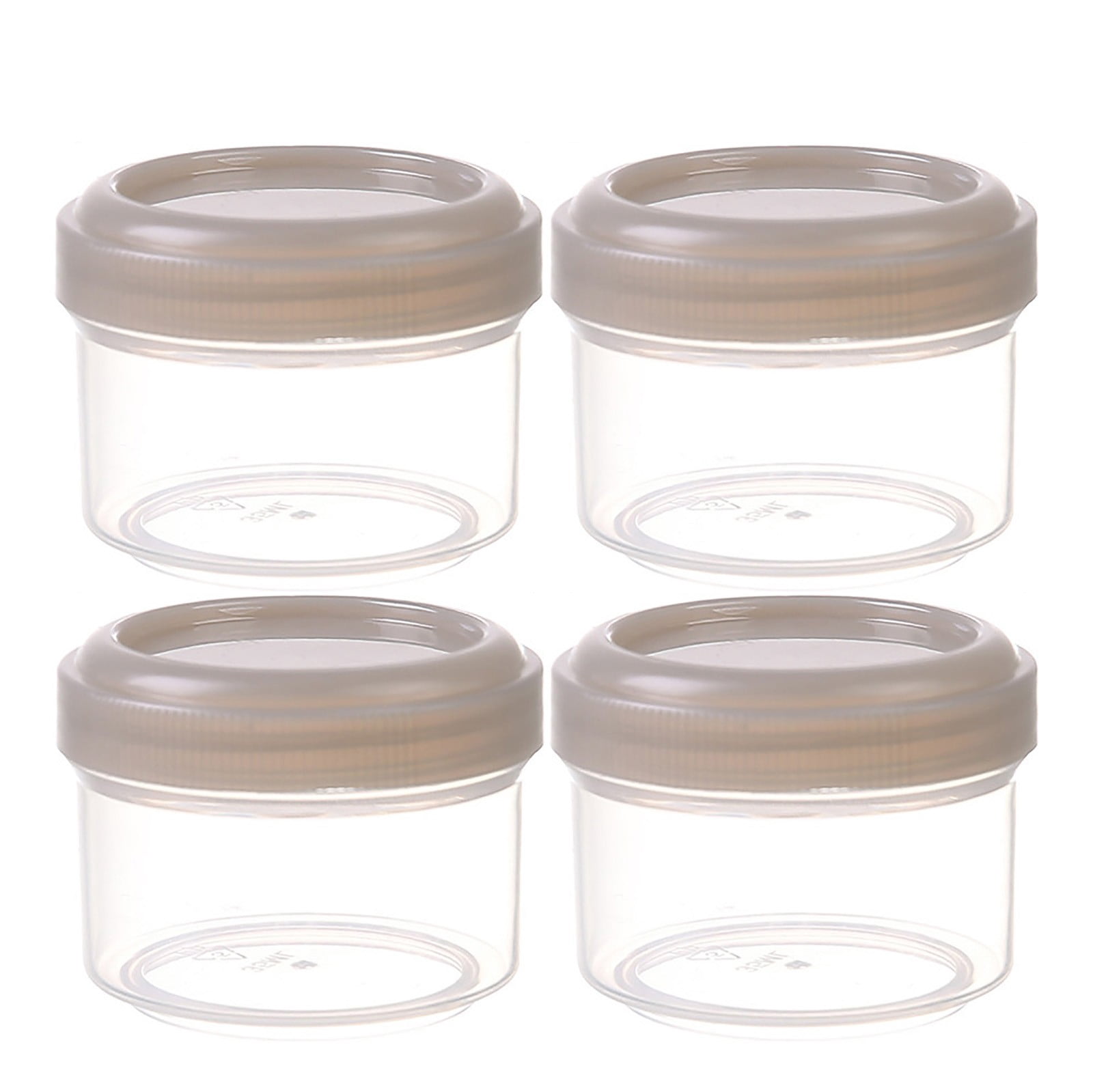 Contenant de Vinaigrette à Emporter, Petits Contenants à Condiments avec Couvercles pour Boîte Bento de Lunch, Pots à Collation en Plastique Réutilisables, Contenants Alimentaires Transparents, Tasses à Sauce Colorées, Va au Lave-Vaisselle, 4 Pcs