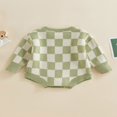 thumbnail image 3 of Baby Boy Girl Knit Checkerboard Plaid Sweater Romper Pullover Soft Warm Fall Winter Clothes, 3 of 6