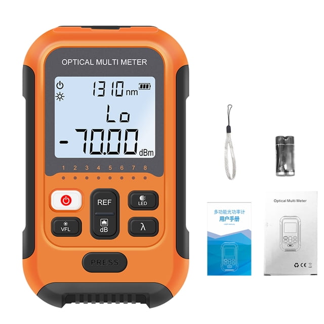 Amdohai Portable Lightweight 3 in 1 Optical Power Meter High Accurancy Network Tester Digital Display Optical Fiber Tester with LED Light