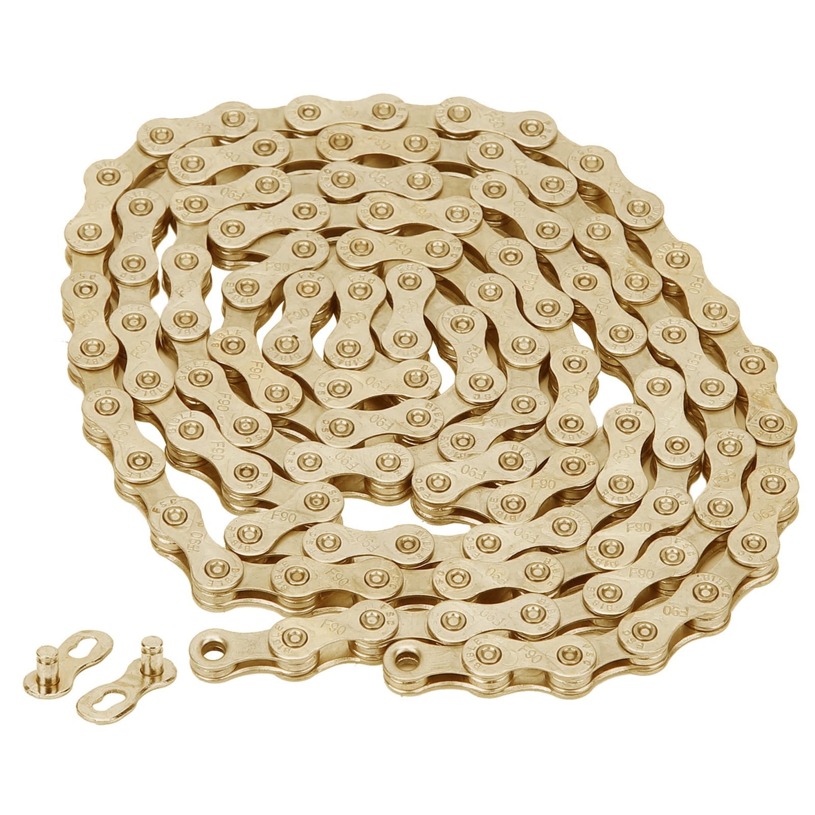 Bicycle Chain, Durable Mountain Bike Chain, Mud Drain Hole Design Hollow Structure High System Compatibility For Home Bicycle Mountain Bike Gifts Gold