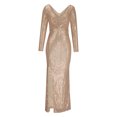 thumbnail image 4 of EGNMCR Robes de Soirée pour Femmes, Robes Formelles pour Femmes, Robes de Cocktail pour Femmes à Manches Longues Robe à Col en V Mode Femmes Robe Longue à Manches Longues Sans Bretelles Dos Nu en Dentelle Robe de Soirée Longue Femmes Robe, 4 of 8