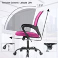 thumbnail image 3 of NiamVelo Mesh Office Chair Height Adjustable Ergonomic Computer Desk Chair Armrest Task Chair with Wheels for Adults, Pink, 3 of 7