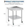 thumbnail image 2 of Heavy-Duty Stainless Steel Commercial Worktable with Adjustable Shelf, 3-Sided Backsplash & 5" Wheels – Professional Prep Table for Kitchen, Restaurant, Food Service, Grill, and Storage, 2 of 7